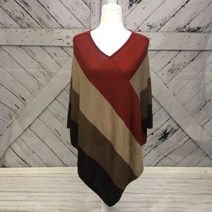 Ellen Tracy Poncho Burnt Orange